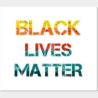 Black Lives Matter - BLM - Vintage/Retro Distressed text Posters and Art